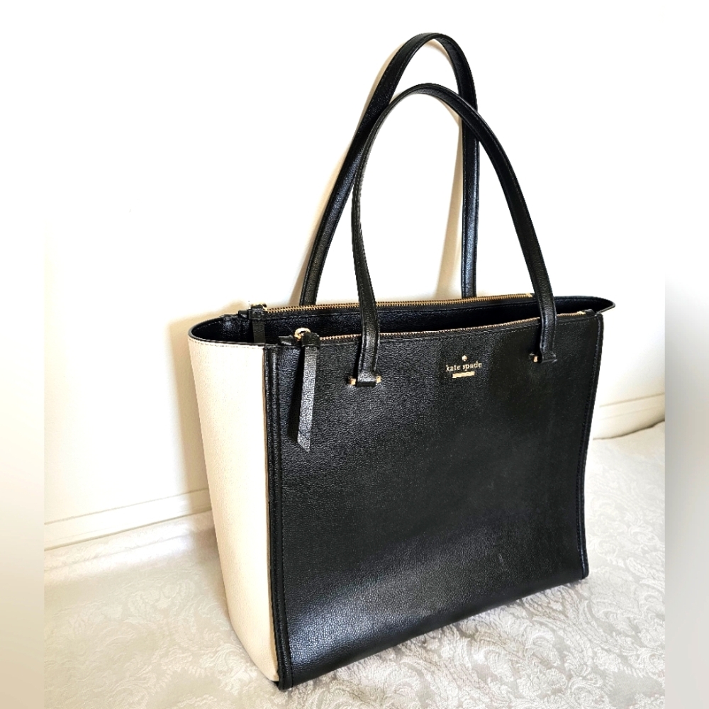 Gorgeous Kate Spade Kona Patterson Large Black & White Tote - EUC!